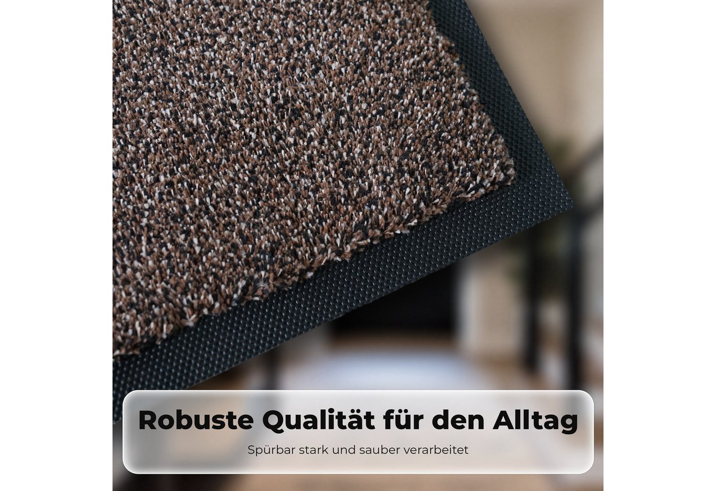 Kubus Fußmatte Solid, waschbare Sauberlaufmatte mit rutschfester TPE-Rückseite, Hohe Schmutz- und Feuchtigkeitsaufnahme Bild 3