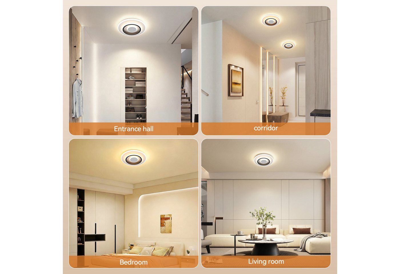 BlingBin LED Deckenleuchte Runde Deckenlampe LED Moderne 22W, Minimalistisches Design, 2200LM, LED fest integriert, Warmweiß, Neutralweiß, Kaltweiß, LED Lampen Deckenbeleuchtung Ceiling Light für Wohnzimmer Bild 2