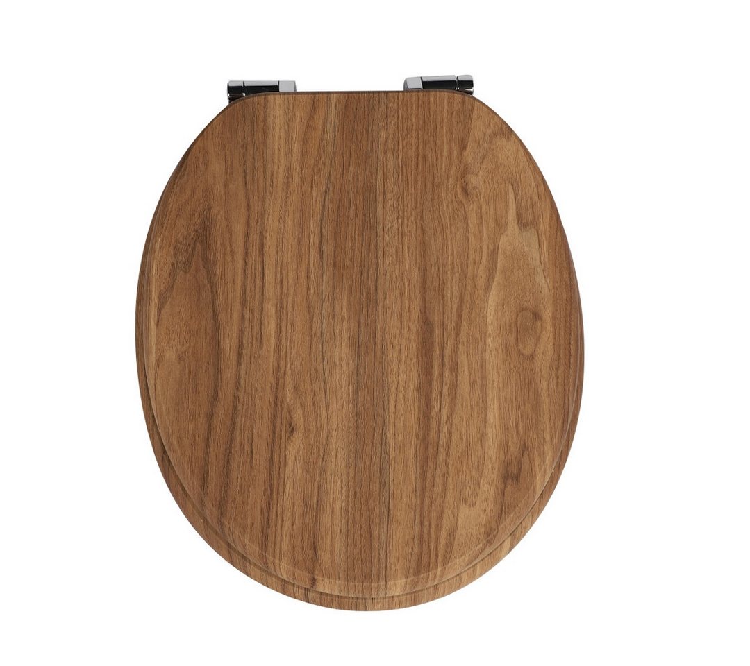 kowdom WC-Sitz WC-Sitz MDF Soft-Close, verstellbare Scharniere, Holzoptik (WC-Sitz, Einzelstück mit Montageset), WC-Sitz, MDF, Soft-Close, Holzoptik, 190 kg Belastbarkeit