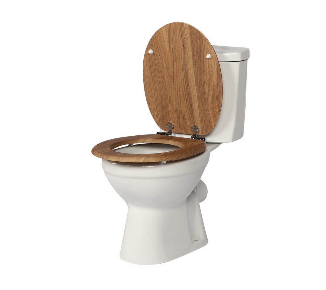 kowdom WC-Sitz WC-Sitz MDF Soft-Close, verstellbare Scharniere, Holzoptik (WC-Sitz, Einzelstück mit Montageset), WC-Sitz, MDF, Soft-Close, Holzoptik, 190 kg Belastbarkeit Bild 3