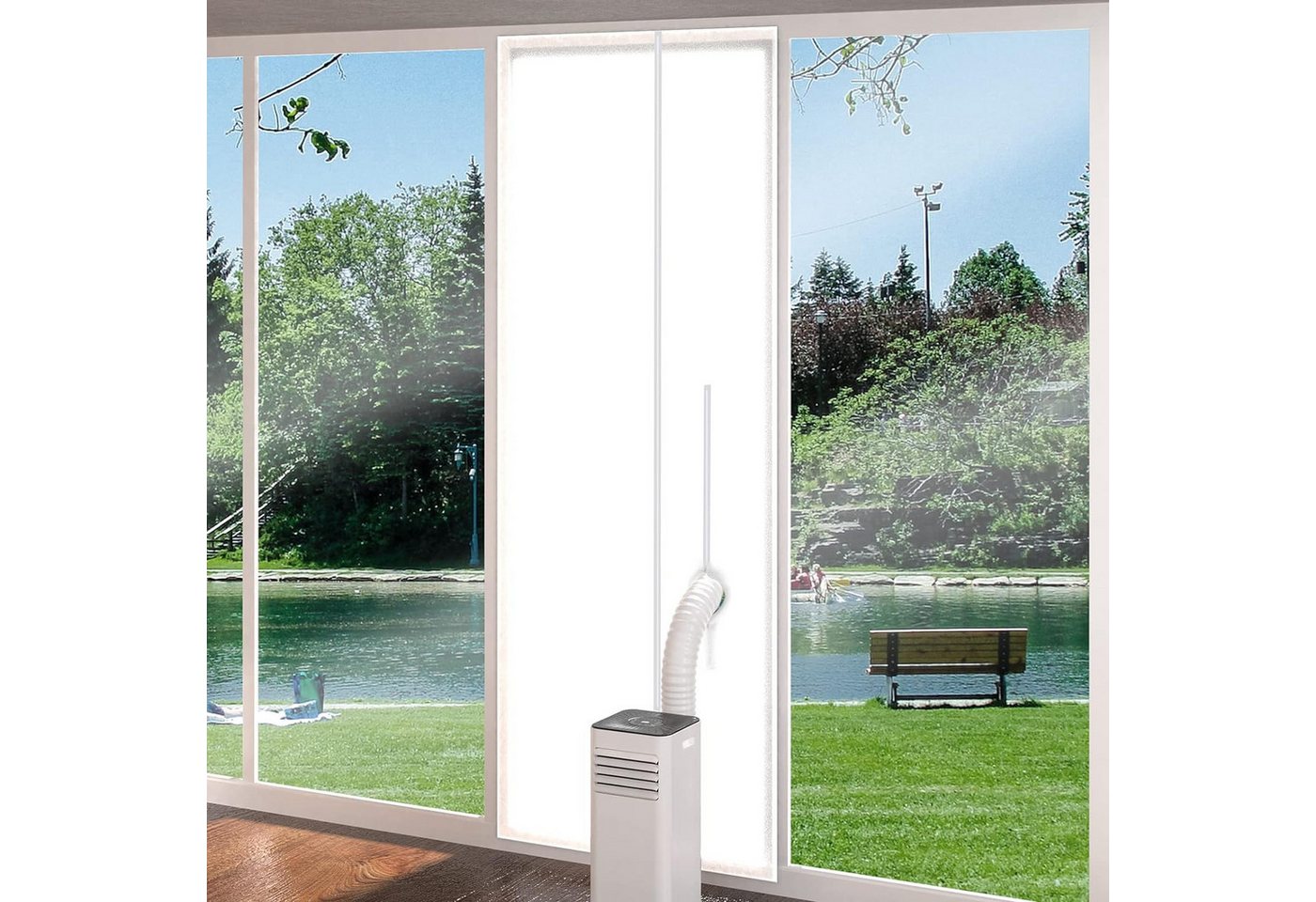 Coonoor Fensterstopper Klimaanlagen-Türdichtung mit Reißverschluss für mobile Klimaanlagen, (1-tlg), ohne Bohren Bild 3