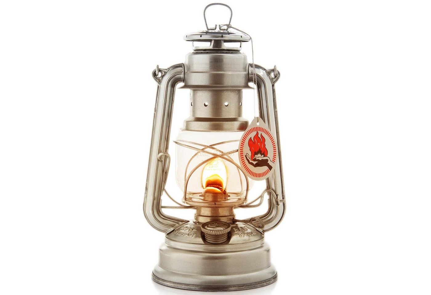 Feuerhand Outdoorkerze Feuerhand Sturmlaterne Baby Special 276 mit Tasche (Spar-Set, 2-tlg., Lampe+Tasche silber), galvanisch verzinktes Stahlblech Bild 2