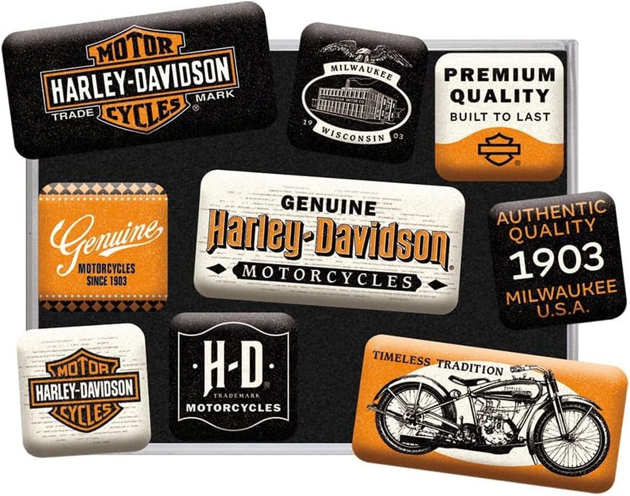 Nostalgic-Art Magnet 9tlg. Magnetset - Harley-Davidson - Genuine Motorcycles Milwaukee Bild 3