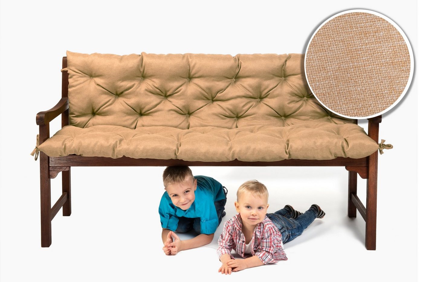 sunnypillow Bankauflage Bankauflage Stuhlkissen viele Farben und Größen zur Auswahl, 140 cm x 40 cm x 40 cm sandfarben Bild 2