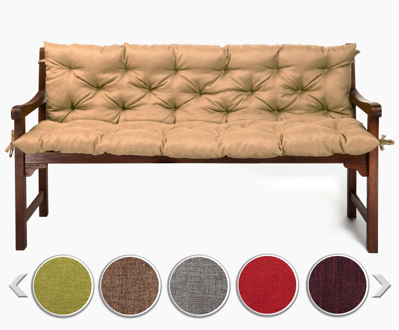 sunnypillow Bankauflage Bankauflage Stuhlkissen viele Farben und Größen zur Auswahl, 140 cm x 40 cm x 40 cm sandfarben Bild 3