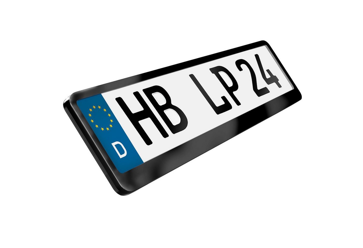L & P Car Design Kennzeichenhalter Auto Edelstahl schwarz hochglanz poliert Kennzeichenhalter V2A, (2 Stück) Bild 3