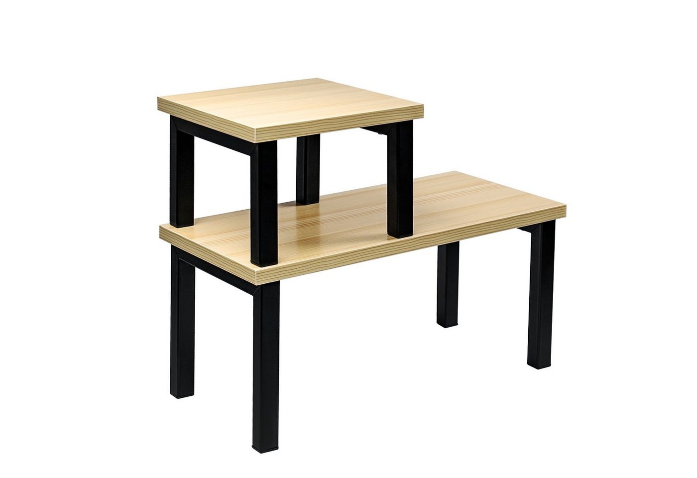 Coradoma Gewürzregal 2er Set Küchenregal Stapelbar Regal Organizer Küche Eckregal, 2-tlg., aus Metall und Holz Bild 5
