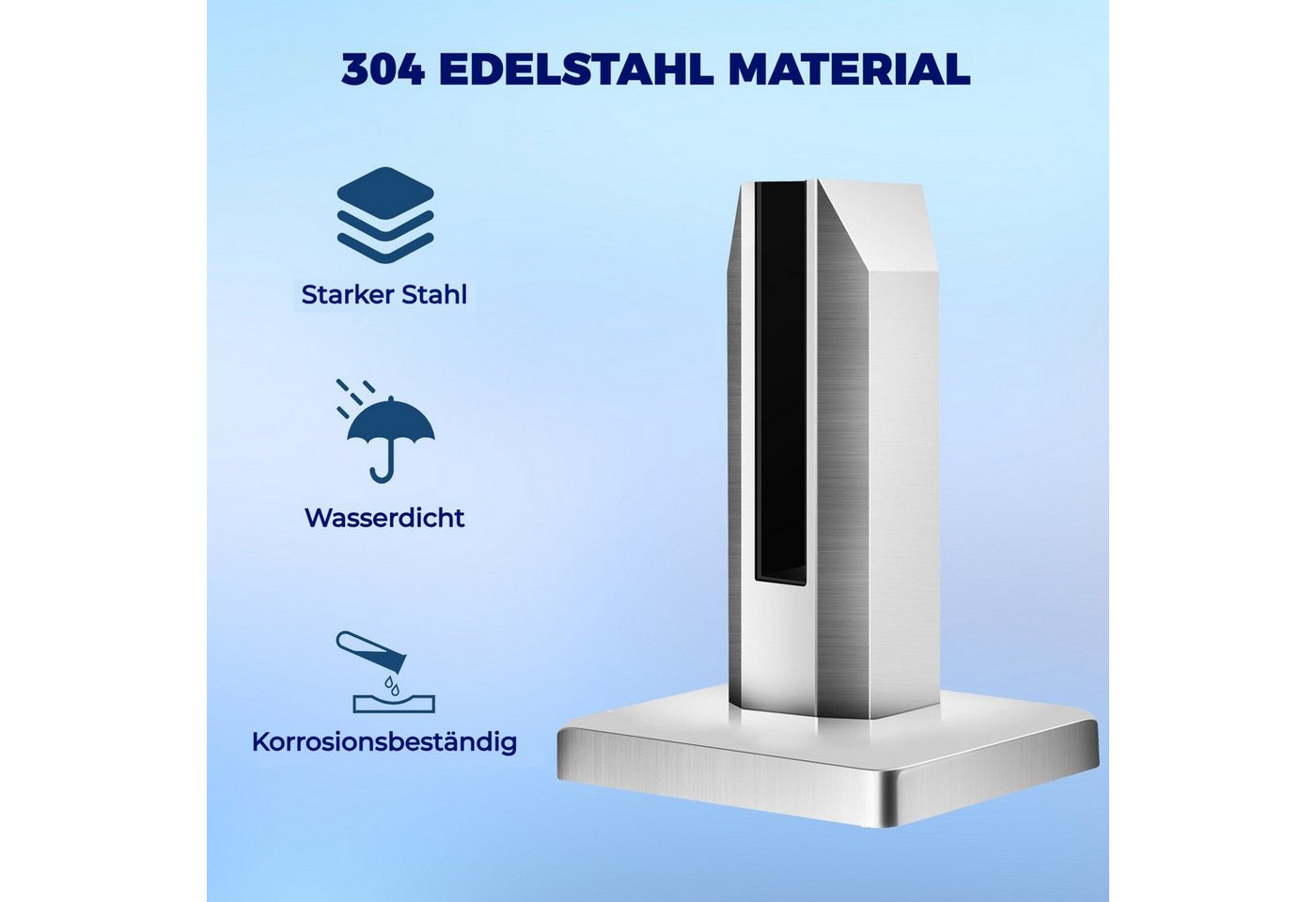 BlingBin Abstandshalter Edelstahl-Glasscheibenpfosten,Schwimmbecken-Zaunklemme,Glasklemme (3er Set, 2-St., 2 Stück) Stehende Glasklemme für Treppengeländer Balkon Pfosten Geländer Bild 3