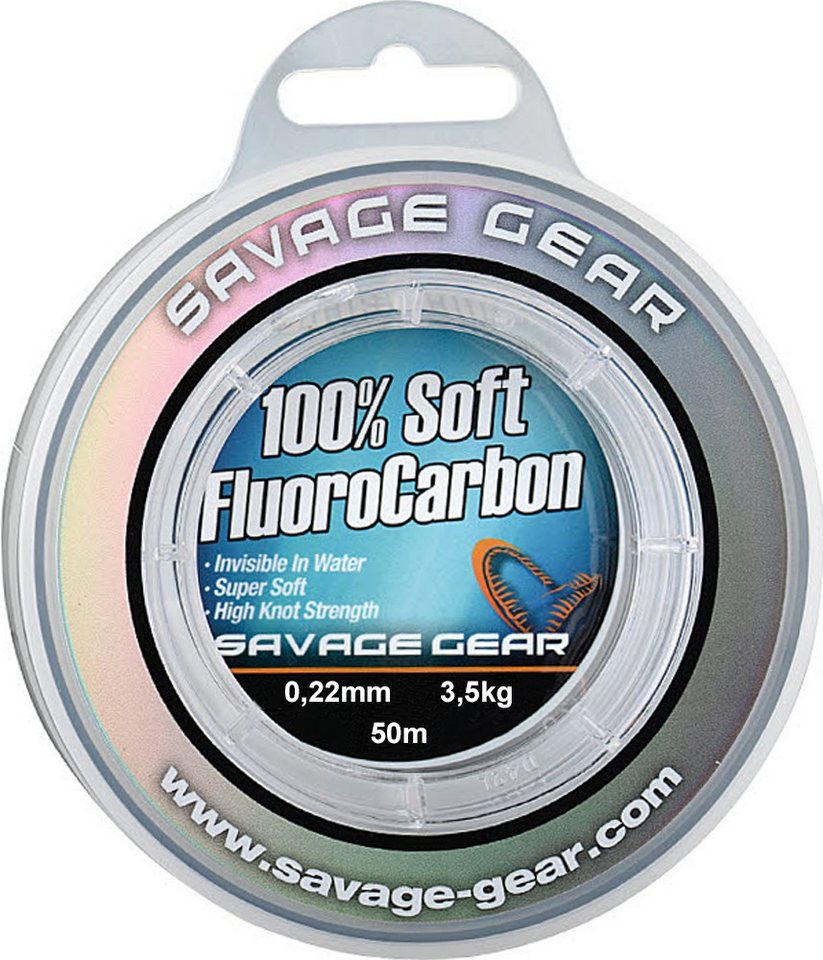 Savage Gear Angelschnur Savage Gear Soft Fluorocarbon 0,22mm 50m 3,5kg, (50-St)