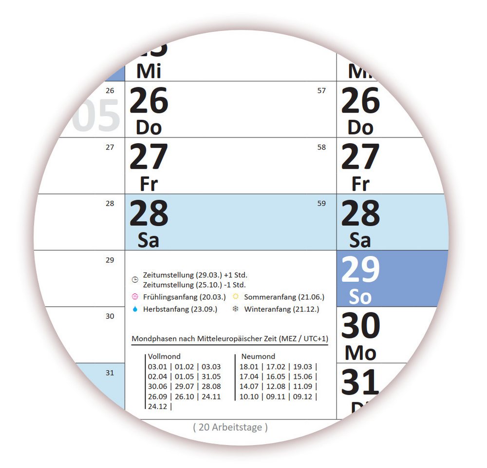 LYSCO Wandkalender XL Wandplaner DIN A1 2026 / 2026 + 2027 blau, nass abwischbar, 12 Monate Jahresplaner Wandplaner gerollt, Kalender Format 59,4 x 84,1cm