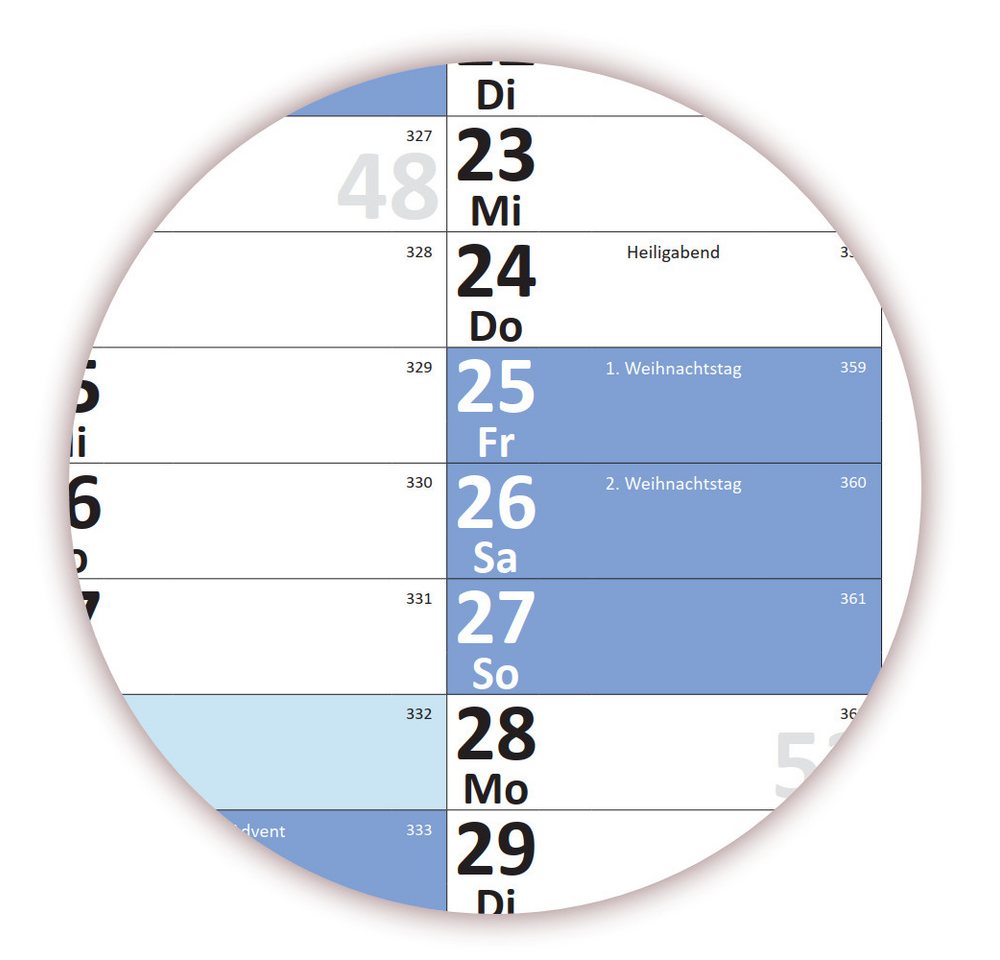 LYSCO Wandkalender XL Wandplaner DIN A1 2026 / 2026 + 2027 blau, nass abwischbar, 12 Monate Jahresplaner Wandplaner gerollt, Kalender Format 59,4 x 84,1cm Bild 3