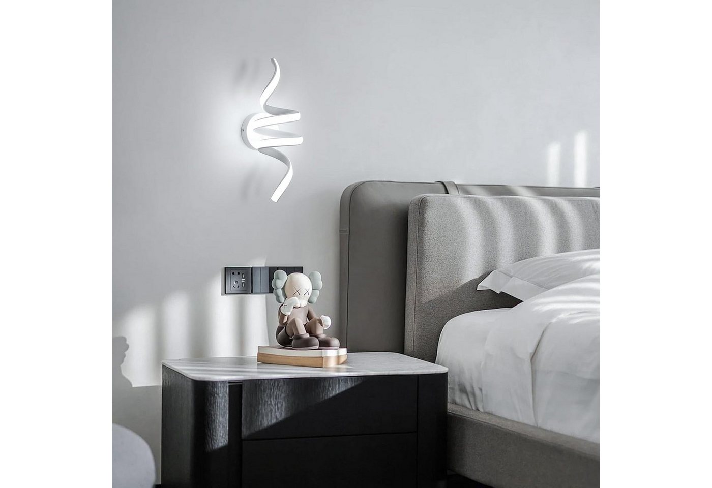 Riserva LED Außen-Wandleuchte Moderne 24W LED Wandleuchte gebogene Form Kaltweiß Flur Treppenhaus, LED wechselbar Bild 5