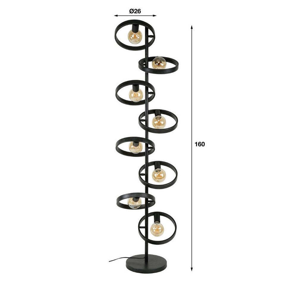 famlights Stehlampe Stehleuchte Christopher in Schwarz E27 8-flammig Bild 2