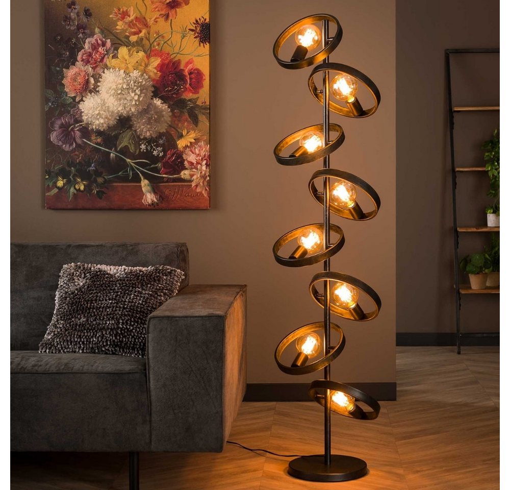 famlights Stehlampe Stehleuchte Christopher in Schwarz E27 8-flammig Bild 3