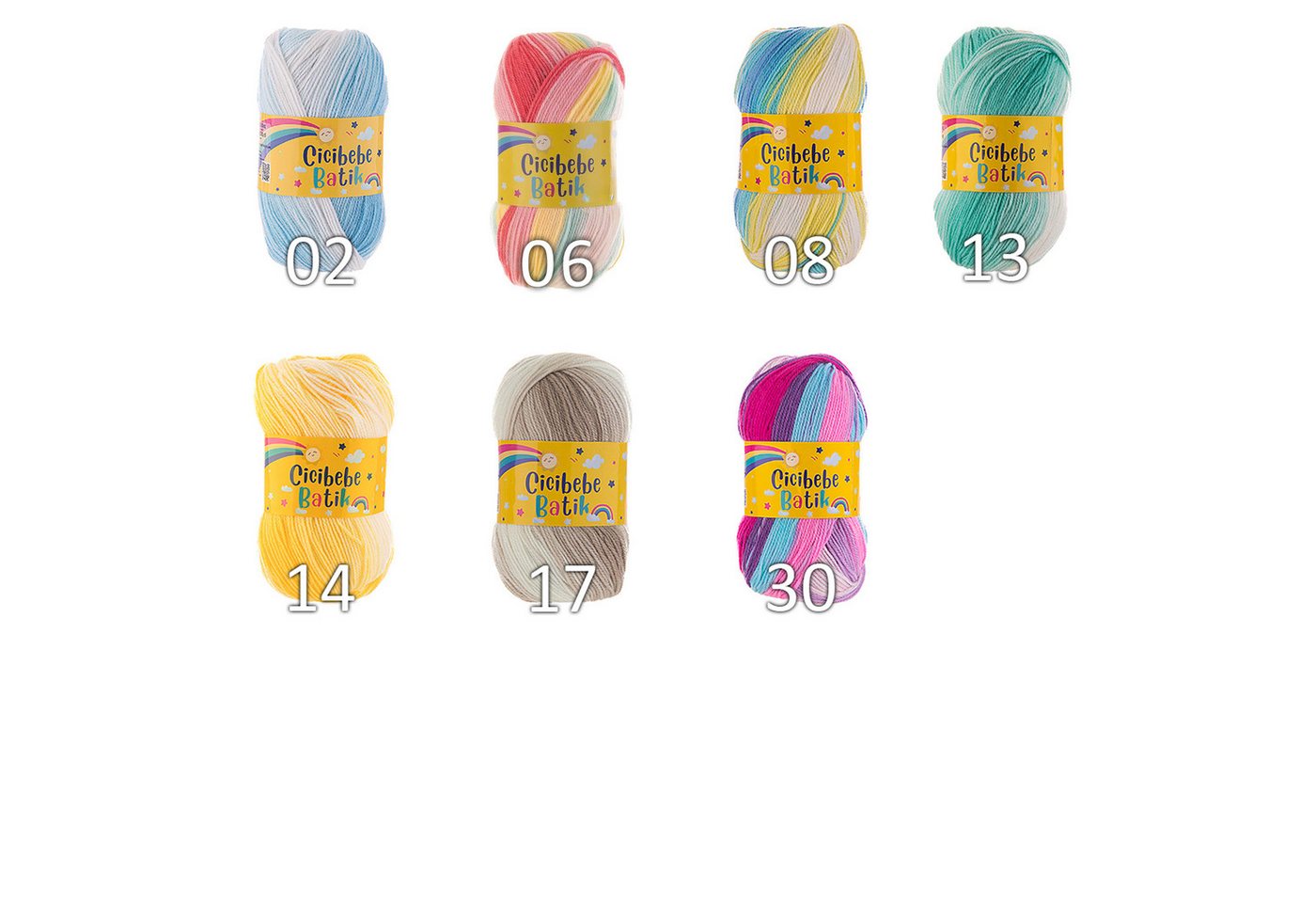 Papatya 5 x 100g Farbverlaufsgarn Cicibebe Häkelwolle, 1800 m (Paket, 5-St), 62 Funfetti Bild 4