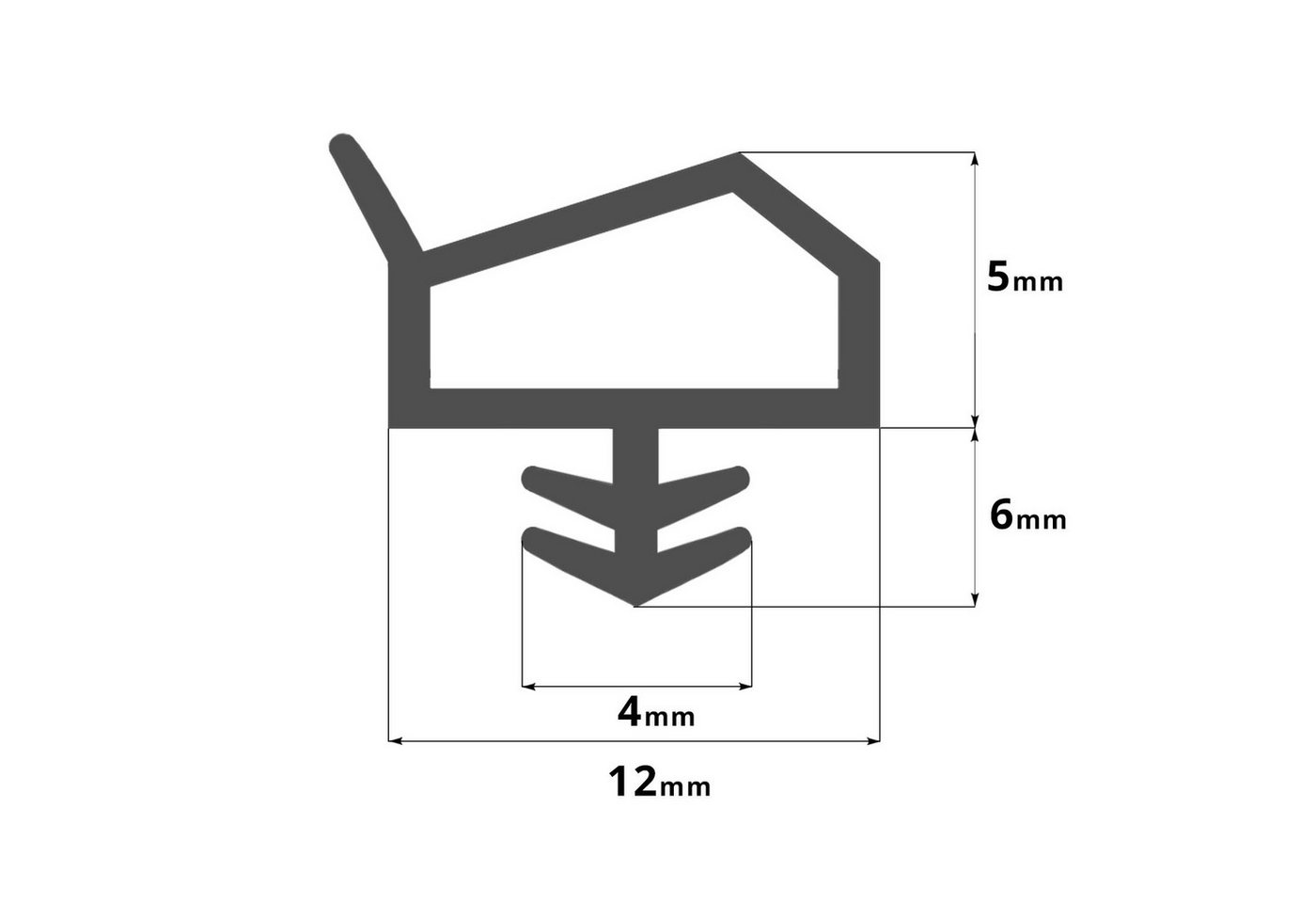 DQ-PP Türdichtband DQ-PP Flügelfalzdichtung, 20m, STD-05, STD-06, SFD-14,Gummidichtug, TPE Gummi Fensterdichtung : STD-05, STD-06, SFD-14 Bild 2