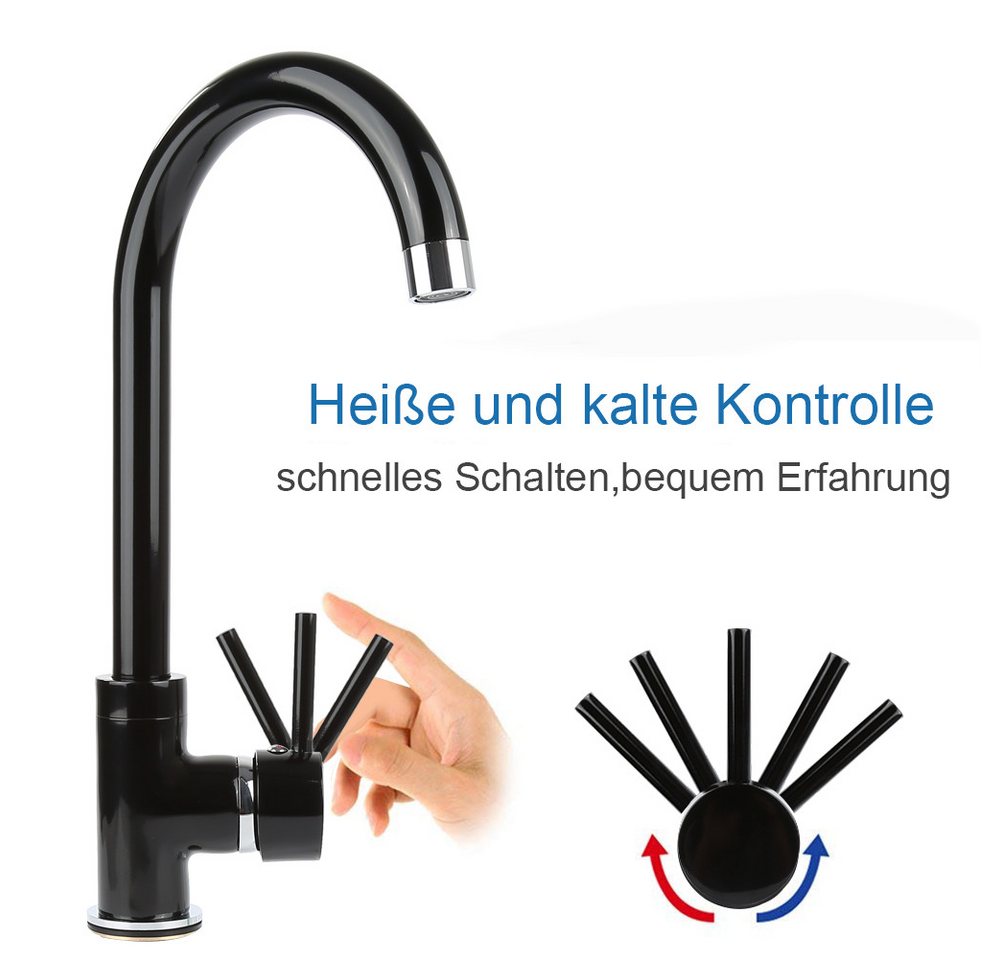 JEOBEST Küchenarmatur Spültischarmatur Mischbatterie Küche 360°Drehbar Küchenarmatur Bild 3