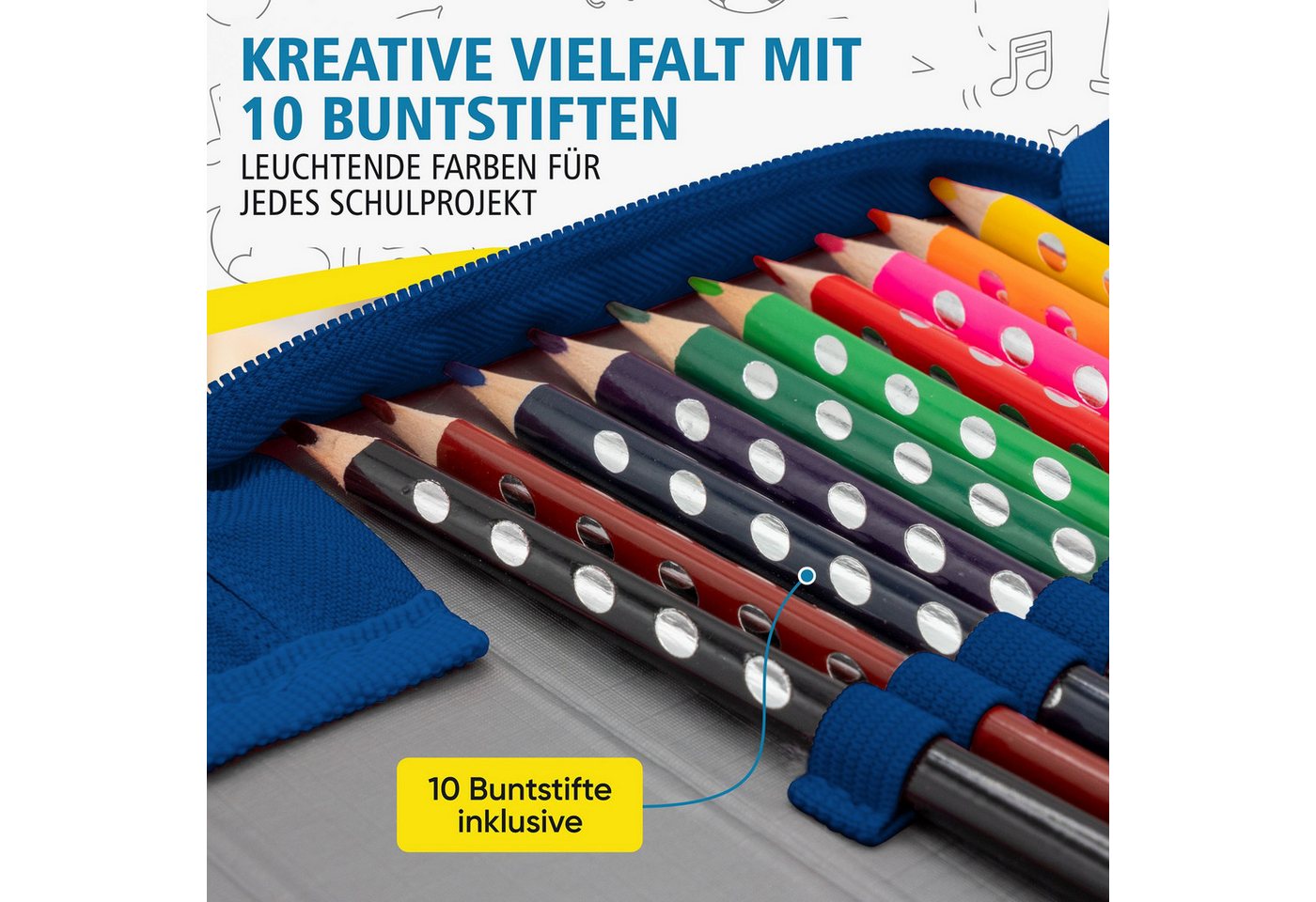 itenga Federmäppchen itenga Schüler-Etui Mäppchen Gaming 28 teilig (gefüllt) 1-Zipper Bild 5
