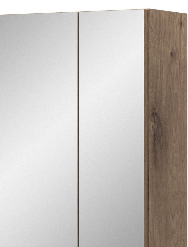 Inn.Furn Badmöbel-Set Cover, (Badezimmer in Schwarz matt und Eiche, 3-teilig, 130 x 185 cm), mit viel Stauraum Bild 3