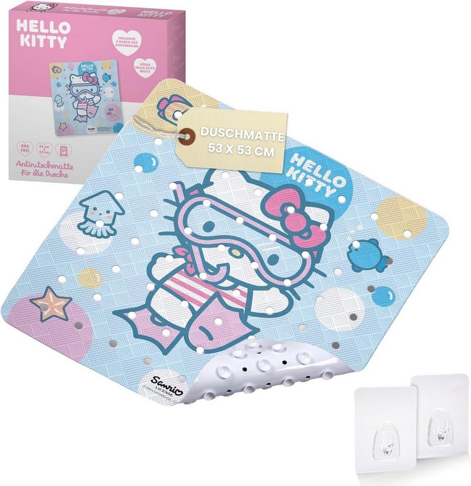 KTN Dr. Neuberger GmbH Badematte Hello Kitty Anti-Rutsch-Matte für die Badewanne/Dusche, schimmelresistent, antibakteriell, rutschfest, PVC Bild 2