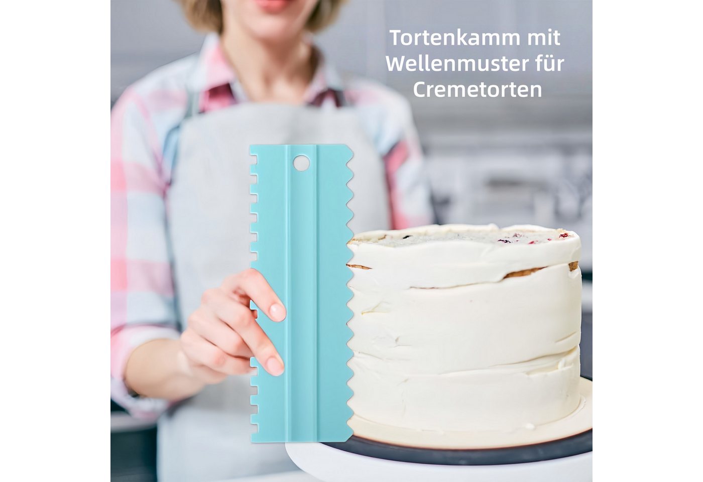 FOUORTUNATE-BEE Teigschaber 4er-Set Kunststoff-Schaber für Backen & Kuchendeko, Vielseitige Torten- und Cremeschaber für DIY-Bäckerei