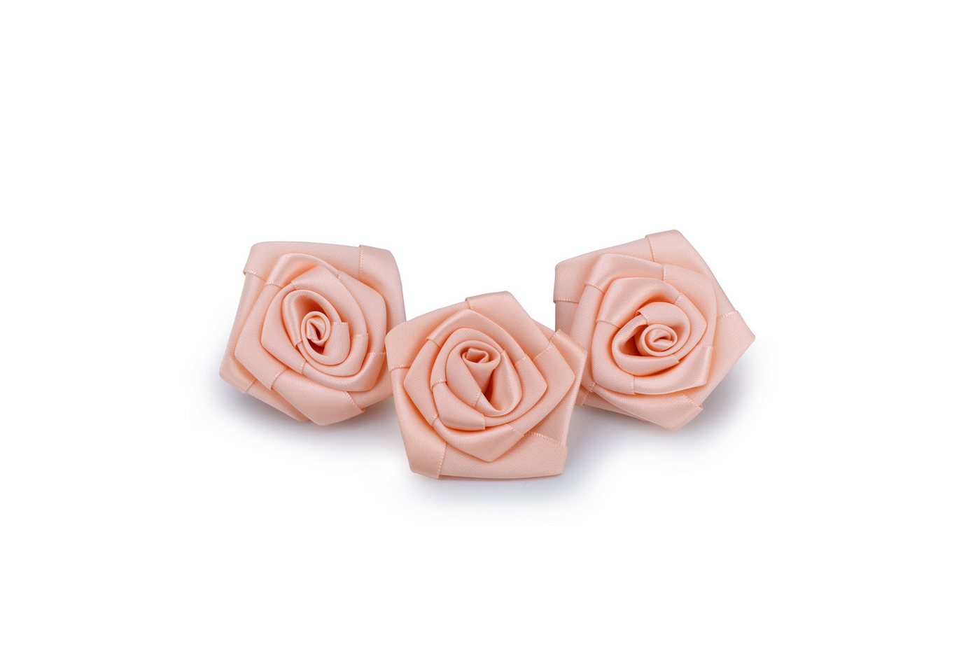 Creativery Streudeko, Satinrosen 6cm zum Basteln & Aufnähen 3 Stück Apricot