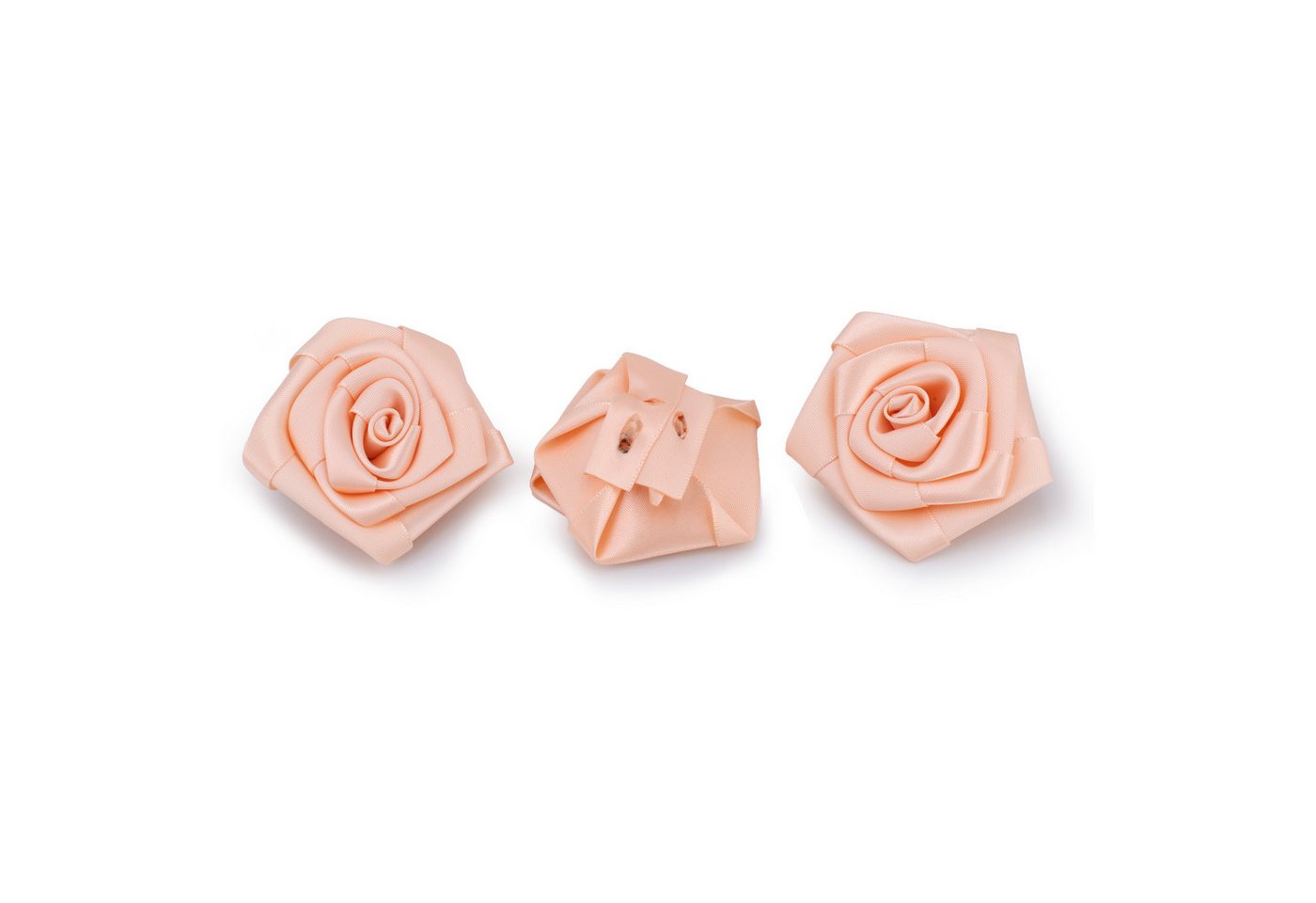 Creativery Streudeko, Satinrosen 6cm zum Basteln & Aufnähen 3 Stück Apricot Bild 2