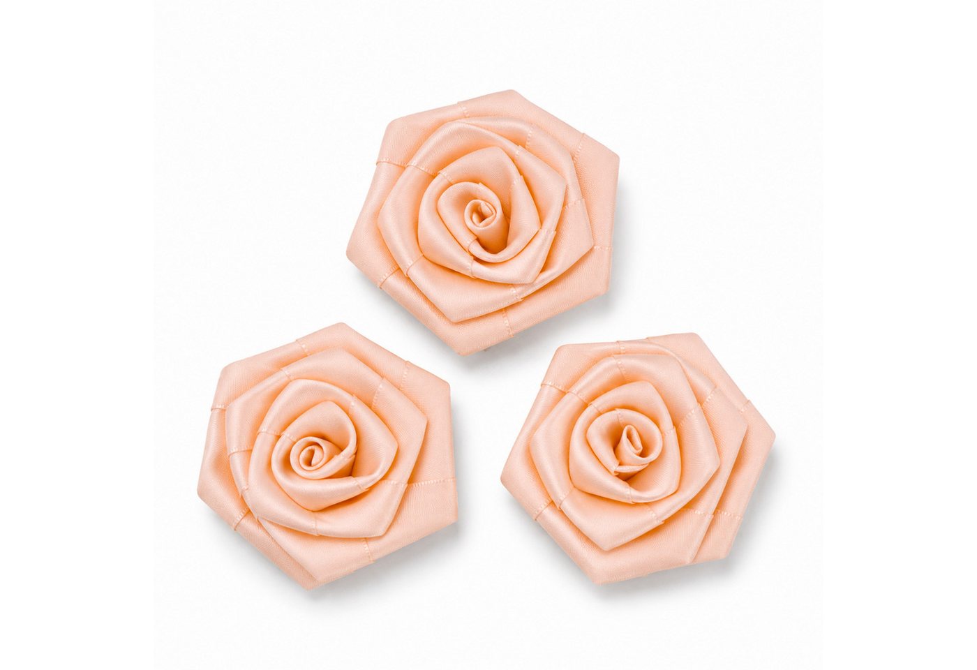 Creativery Streudeko, Satinrosen 6cm zum Basteln & Aufnähen 3 Stück Apricot Bild 3