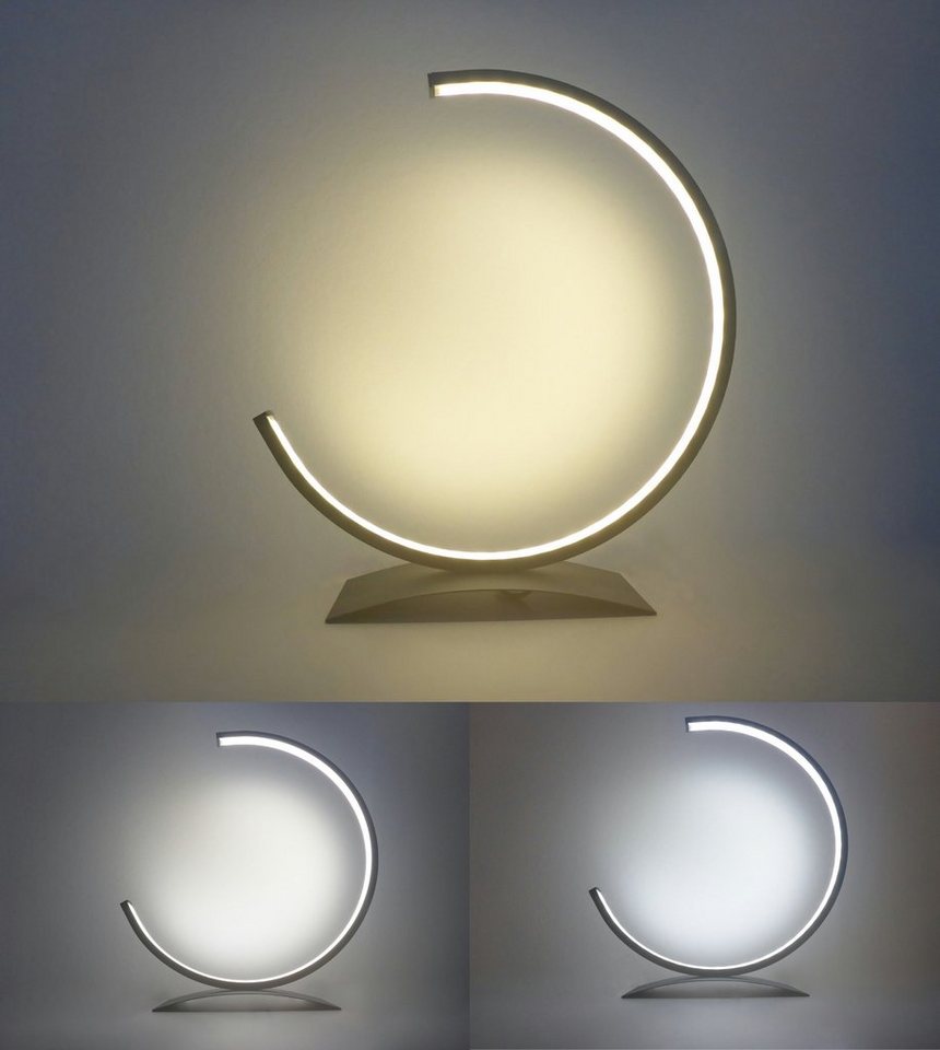 TRANGO LED Tischleuchte, 2019-03A *MOONLIGHT* stufenlos dimmbar & CCT Lichtfarbe Steuerung 3000K-4500K-6500K mit Schnurschalter LED-Lichtleiste, Tischleuchte, Nachttischlampe, inkl. 1x 12.5 Watt LED Modul, Tischlampe in Anthrazit schwarz Bild 2