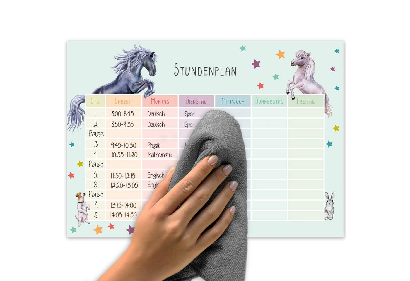 younikat Schülerkalender Stundenpläne in pastell Motiven, zum Aufhängen Bild 2