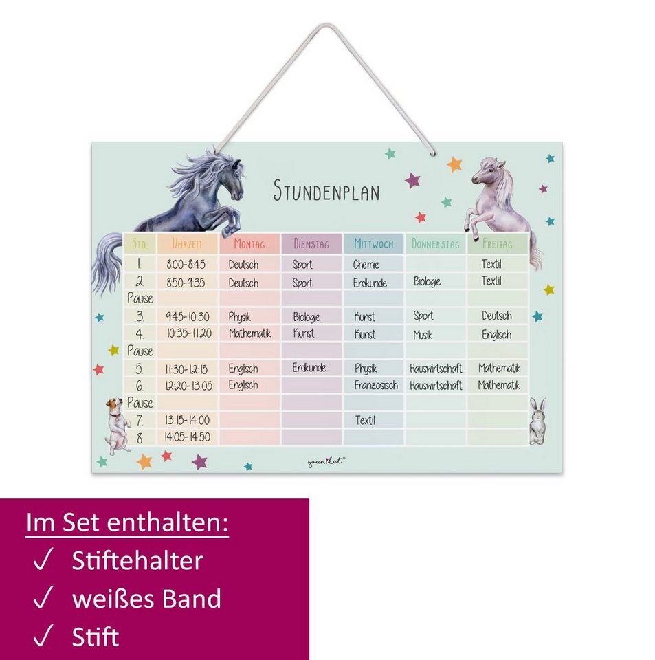younikat Schülerkalender Stundenpläne in pastell Motiven, zum Aufhängen Bild 3
