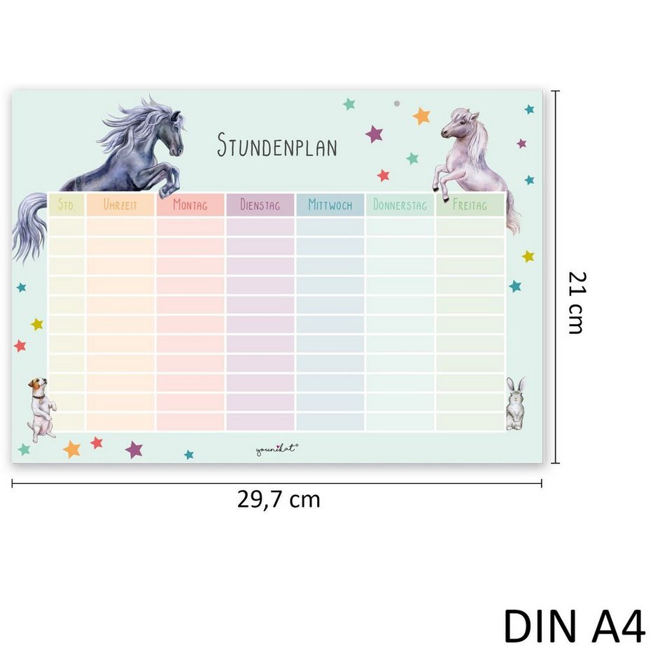 younikat Schülerkalender Stundenpläne in pastell Motiven, zum Aufhängen Bild 4