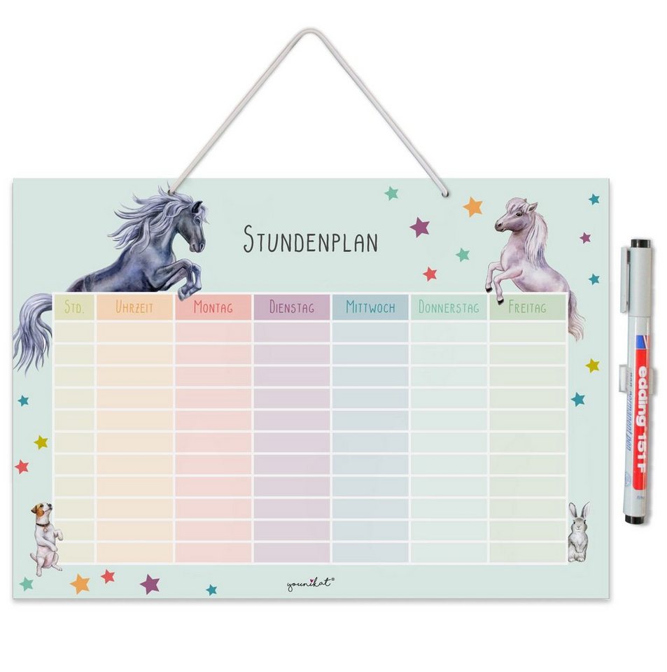 younikat Schülerkalender Stundenpläne in pastell Motiven, zum Aufhängen Bild 5