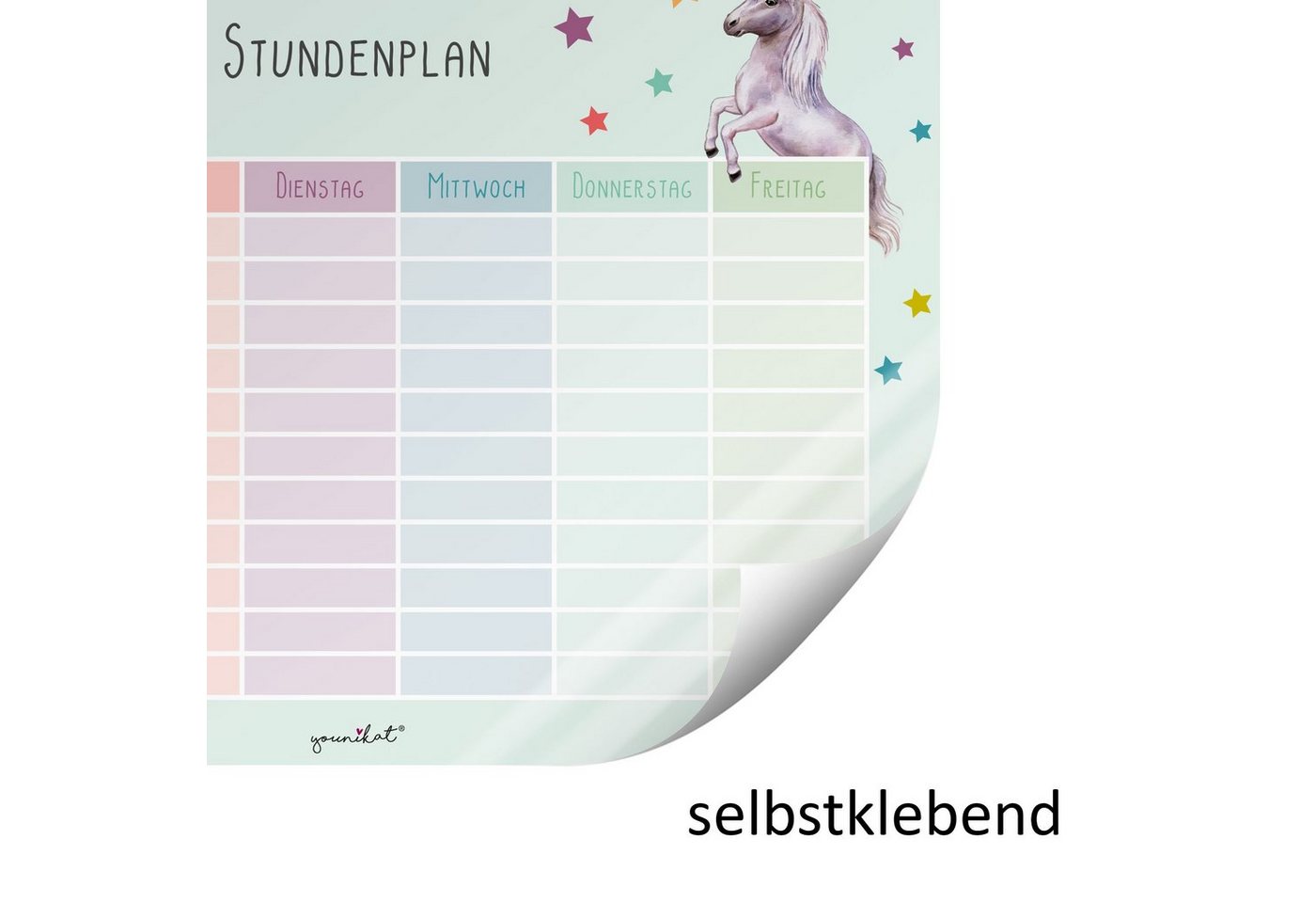 younikat Schülerkalender Stundenpläne in pastell Motiven, Selbstklebend Bild 2