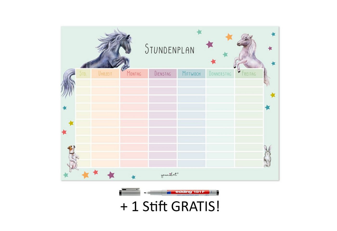younikat Schülerkalender Stundenpläne in pastell Motiven, Selbstklebend Bild 3