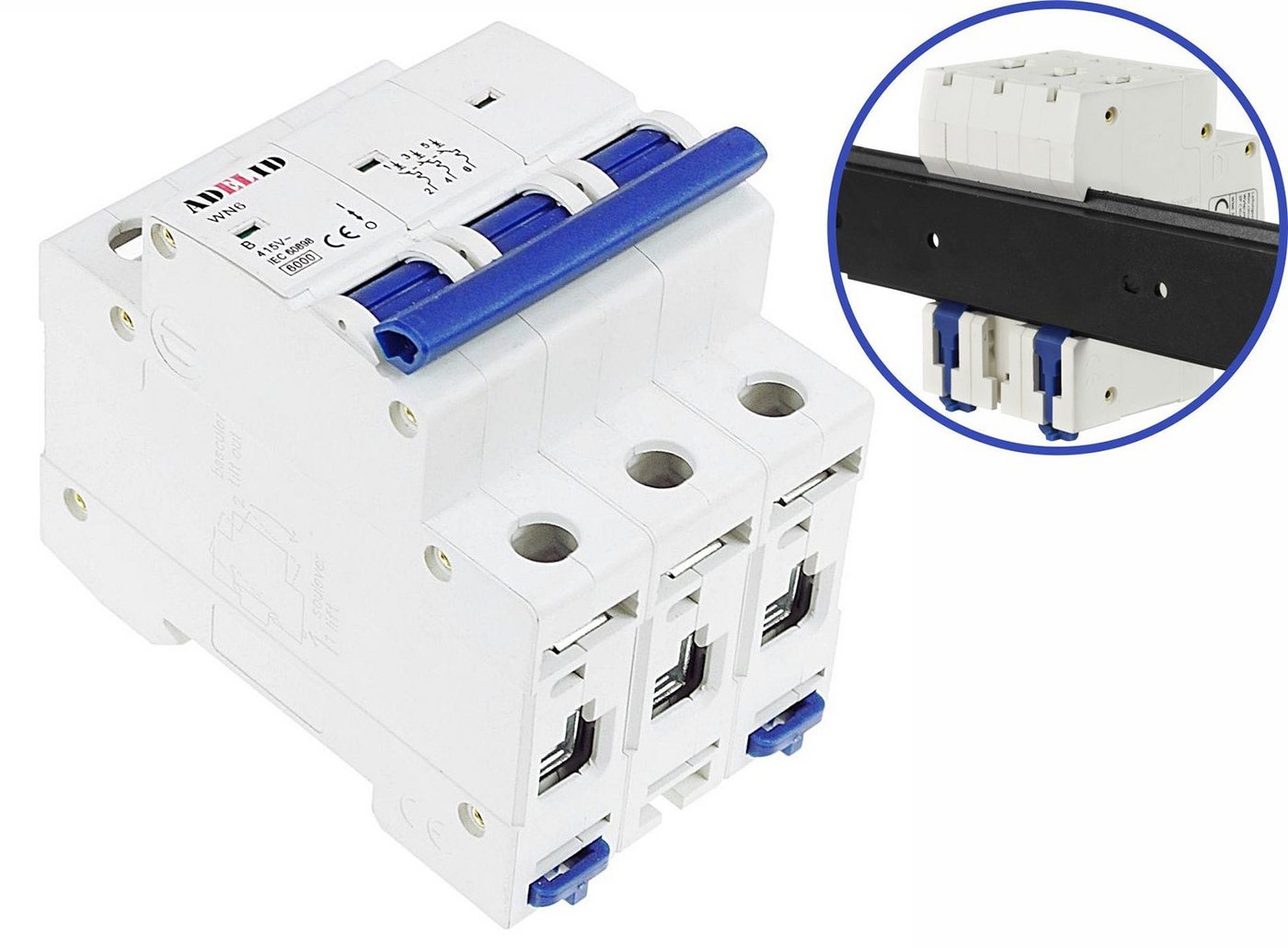 ADELID Schalter, LS-Schalter Leitungsschutzschalter 3-polig B 32A 230/400V AC Bild 3