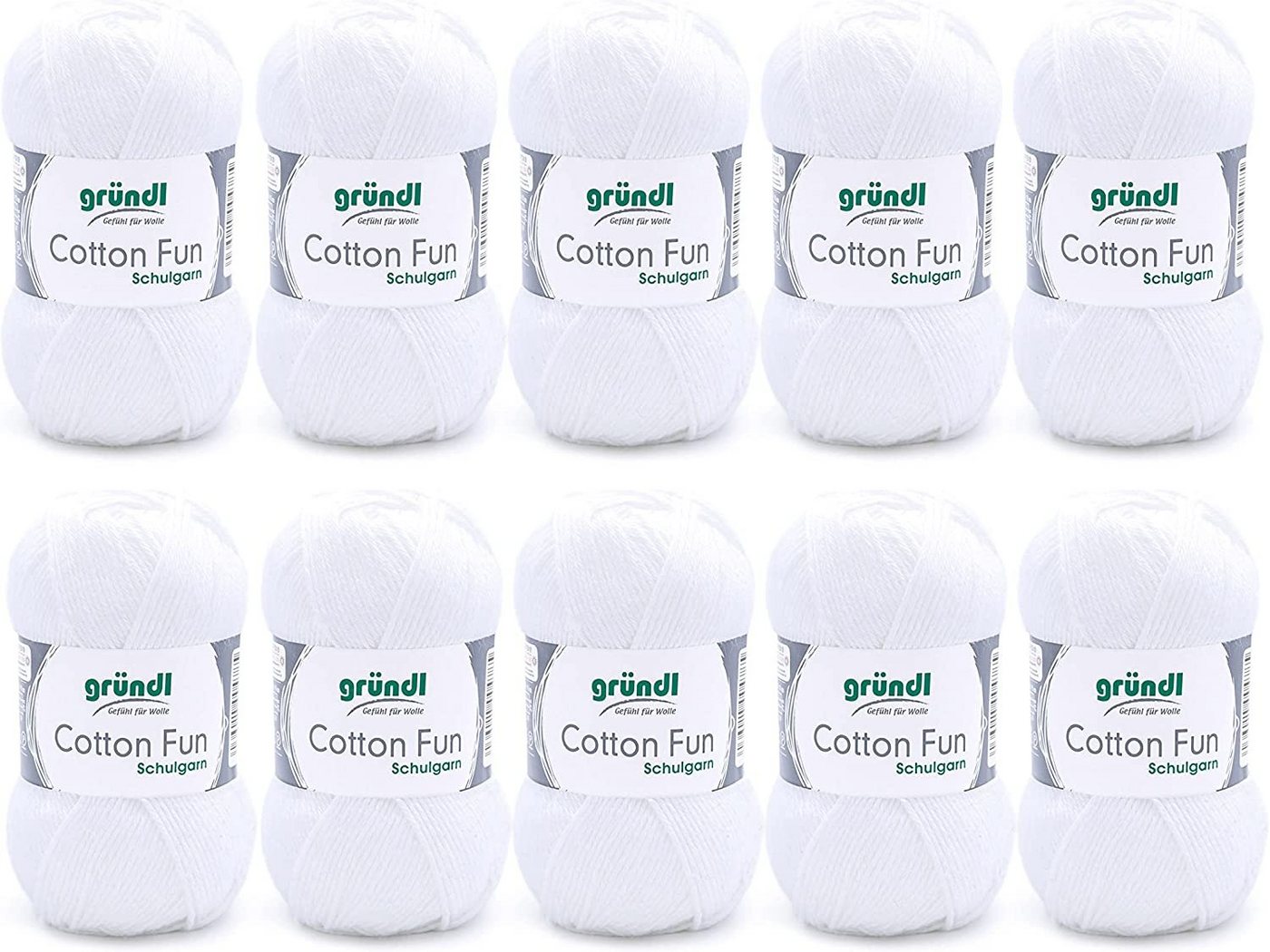 Gründl Cotton Fun Baumwollgarn 10x50g Strickgarn Häkelgarn Baumwolle Häkelwolle, (500g Paket Wolle zum Stricken und Häkeln, Nadelstärke 3 - 4 mm), 100% Baumwolle Bild 4