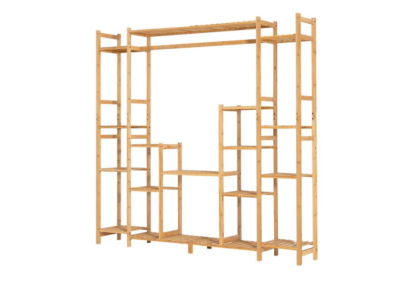 COSTWAY Pflanzentreppe, mit 9 Ebenen & Hängegestell, aus Bambus 167x30x166cm Bild 3