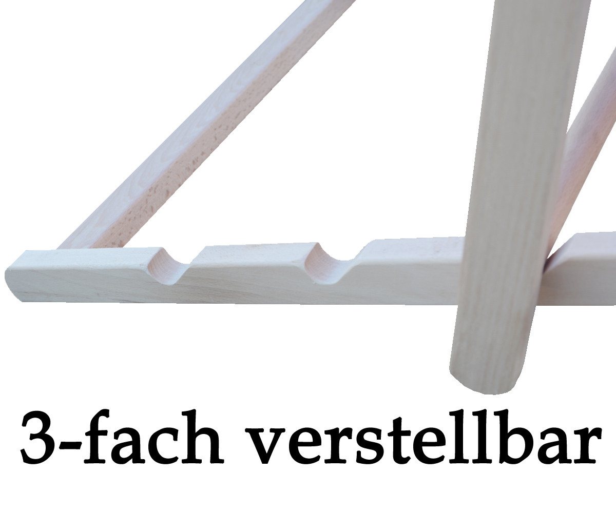 Systafex® Gartenliege Relaxliege Liegestuhl Strandstuhl Gartenliege Sonnenliege beige, Liegestuhl mit Bezug, 1 St., fertig montiert, Premiumqualität Bild 3