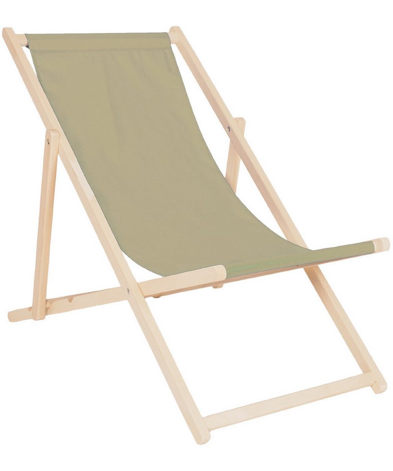 Systafex® Gartenliege Relaxliege Liegestuhl Strandstuhl Gartenliege Sonnenliege beige, Liegestuhl mit Bezug, 1 St., fertig montiert, Premiumqualität Bild 5