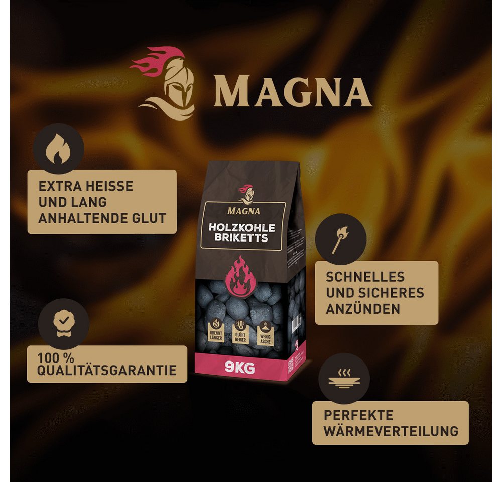Magna Holzbriketts Holzkohlebriketts 9 KG, 9 kg