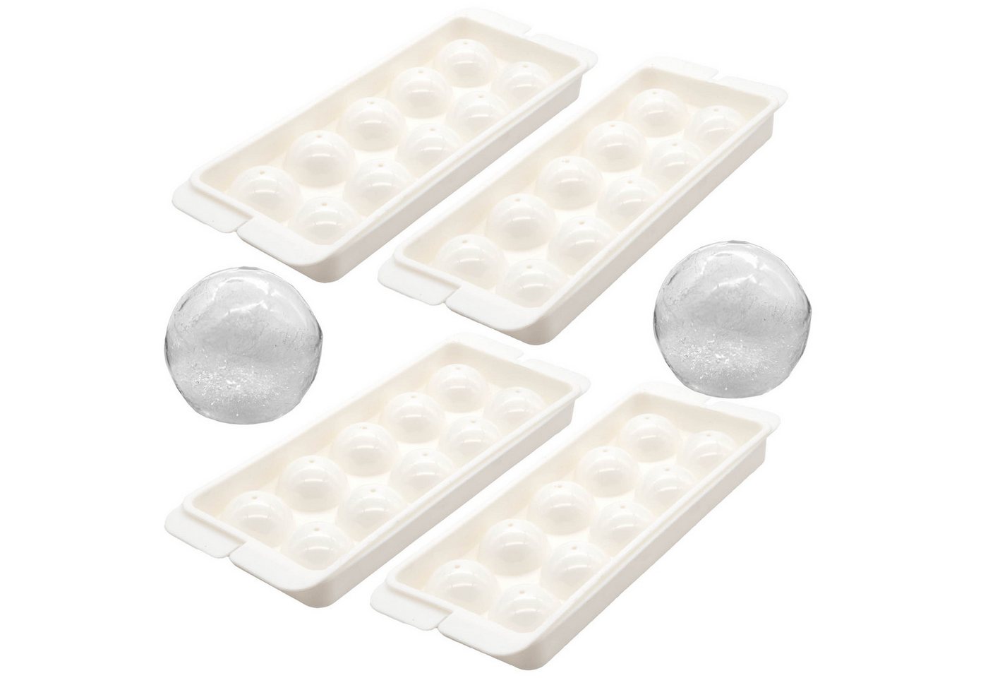 Top Ten Eiswürfelform Eiswürfelform Eiswürfelbereiter Eiswürfelbehälter, (4-tlg), Eiskugeln, Kugelform, 10 Kugeln Bild 5