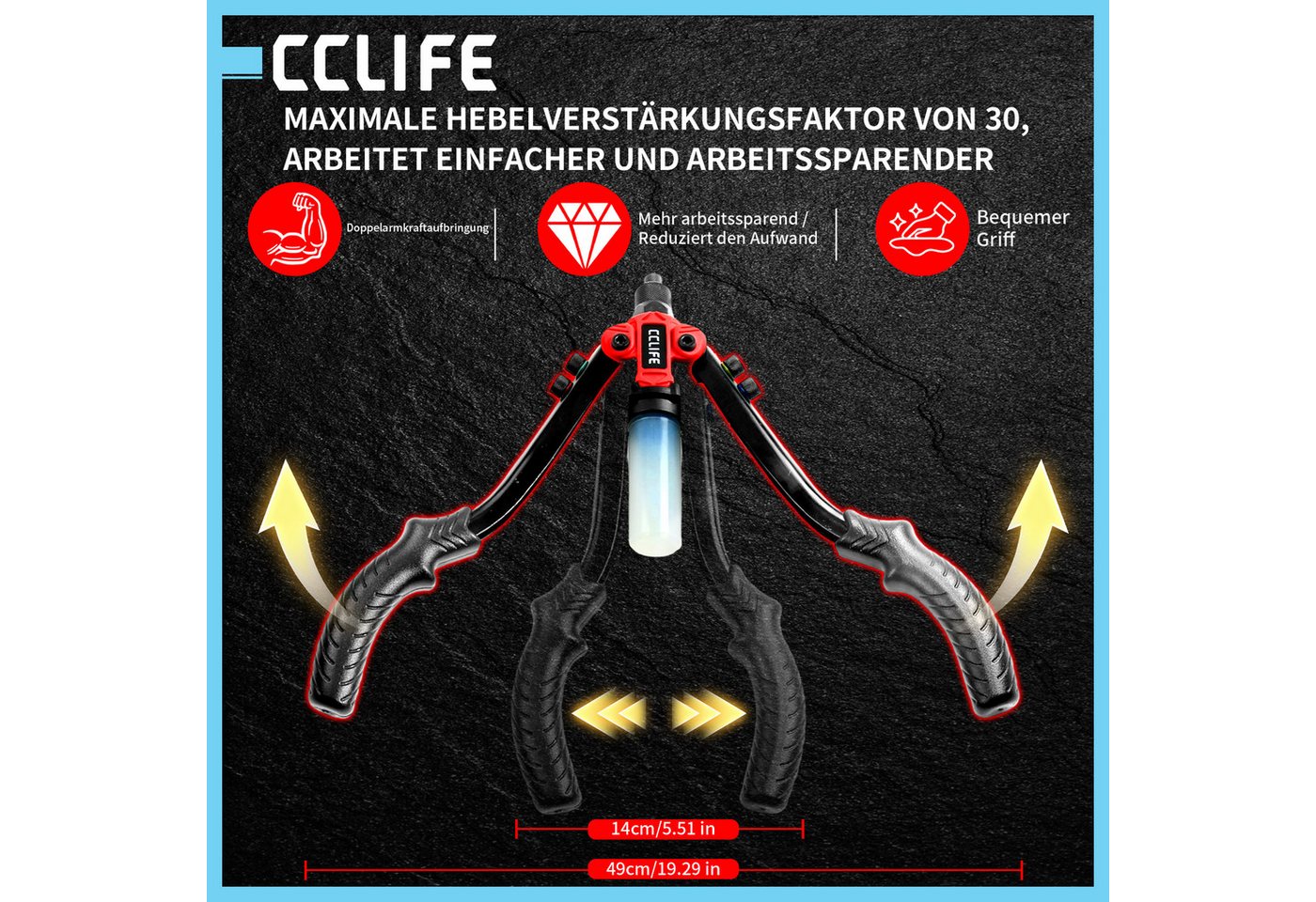 CCLIFE Blindnietzange CCLIFE Nietzange Set Blindnietzange Nietmutternzange Werkzeug Bild 2