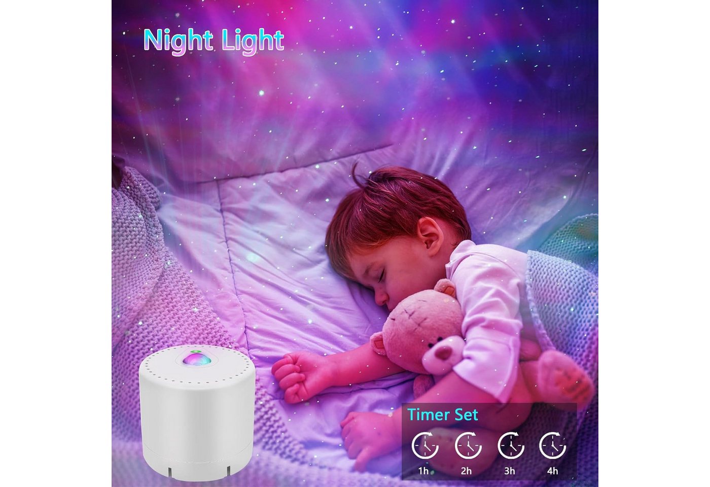 FELIXLEO LED-Sternenhimmel LED Sternenhimmel Projektor Galaxy Nachtlicht mit Timer Bild 2
