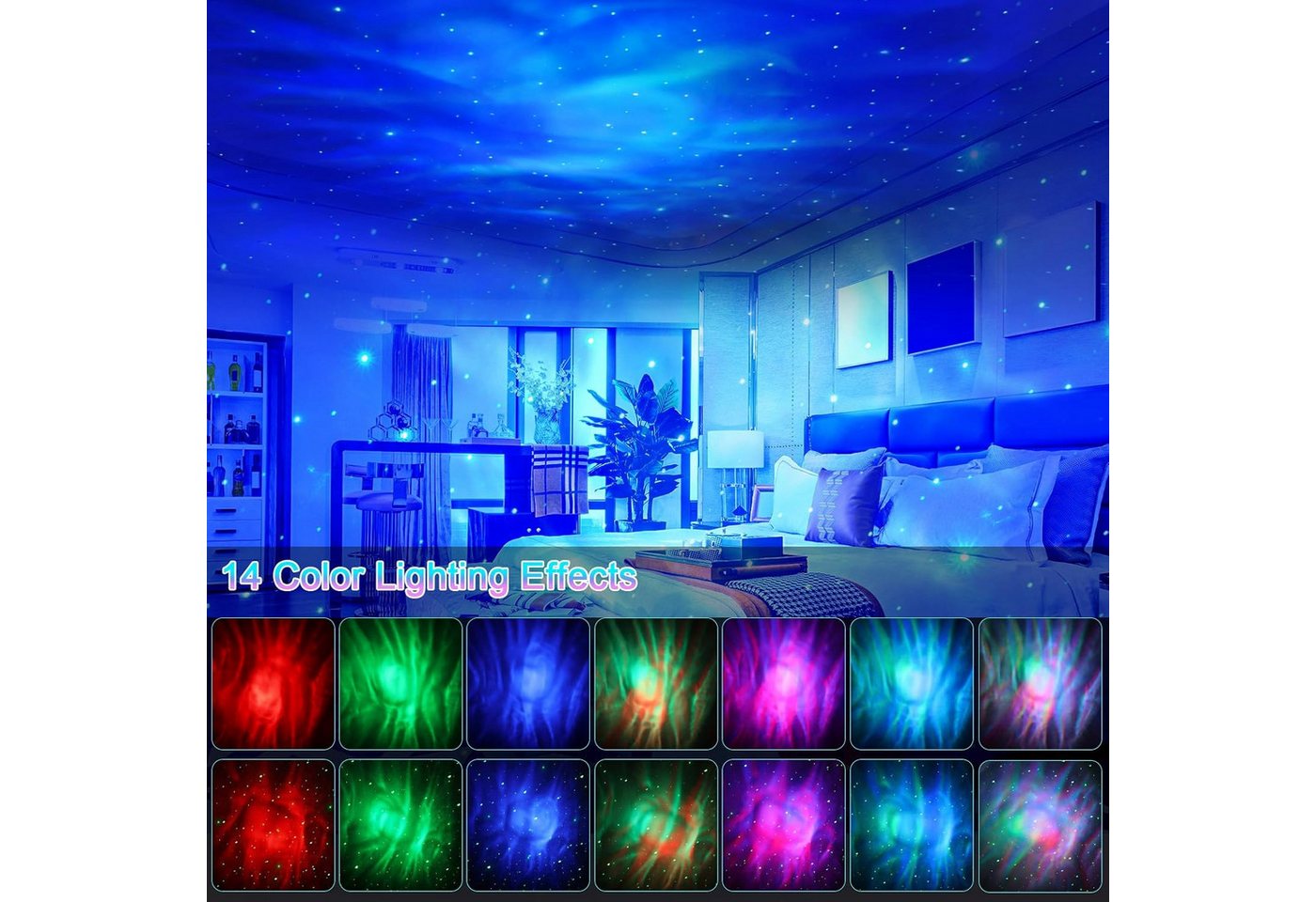 FELIXLEO LED-Sternenhimmel LED Sternenhimmel Projektor Galaxy Nachtlicht mit Timer Bild 3