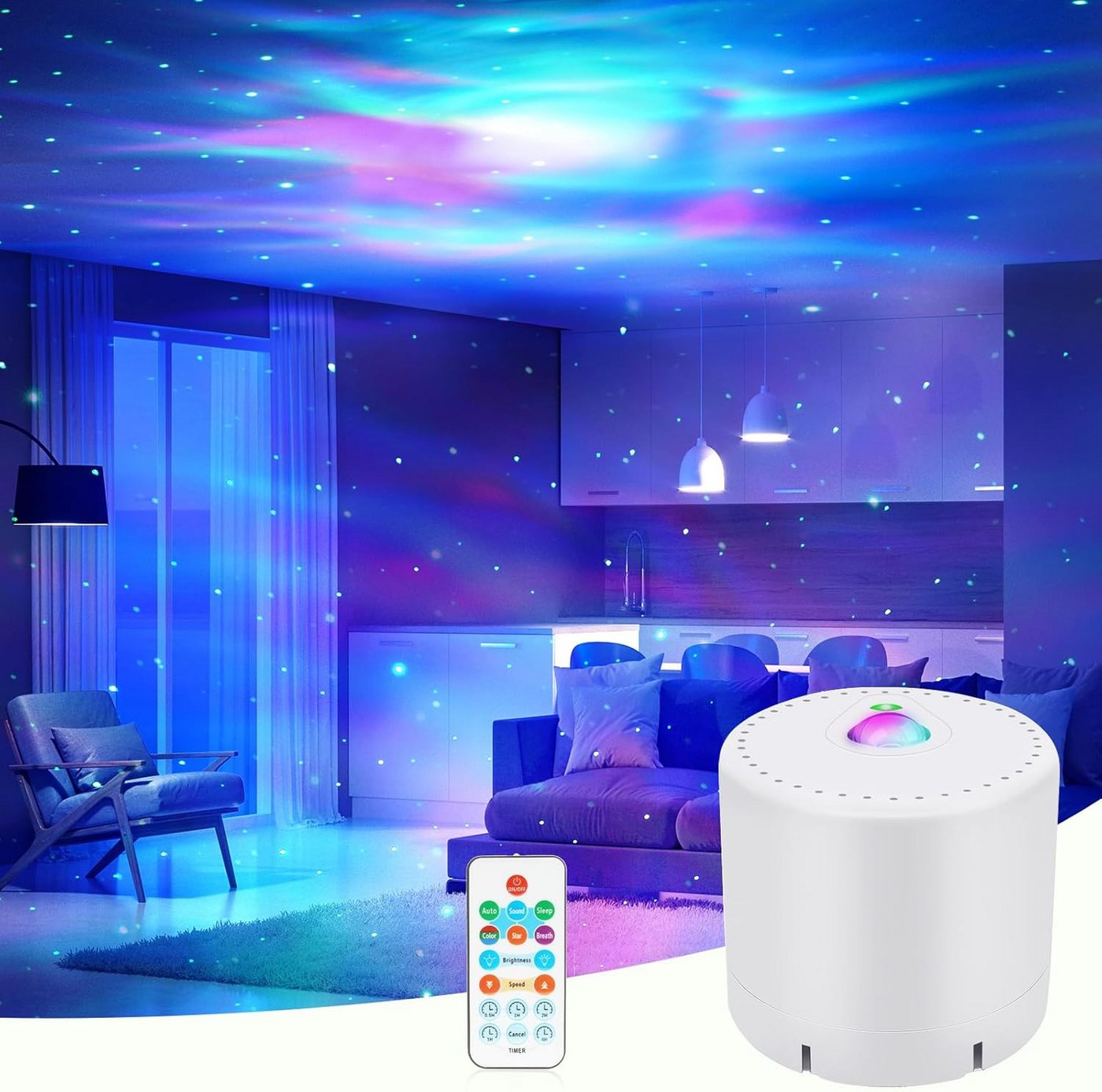 FELIXLEO LED-Sternenhimmel LED Sternenhimmel Projektor Galaxy Nachtlicht mit Timer Bild 4