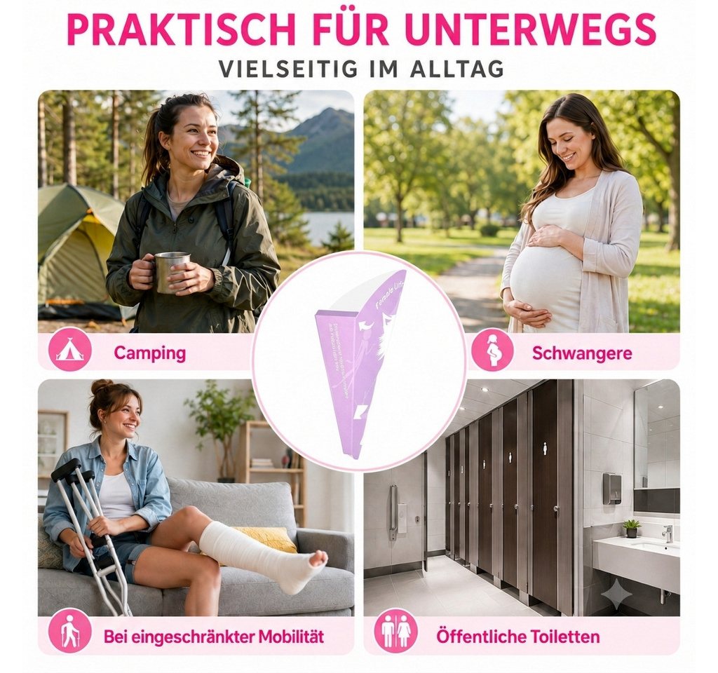 COOL-i ® Urinal 40 Einweg Urinierhilfen für Frauen, Stehurinierhilfe, hygienisch, auslaufsicher, einzeln verpackt, Reise & Outdoor Bild 2