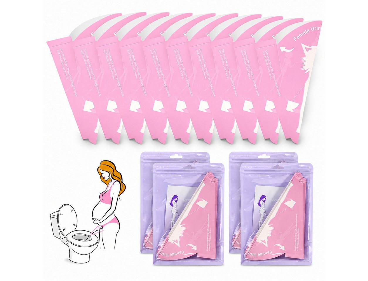 COOL-i ® Urinal 40 Einweg Urinierhilfen für Frauen, Stehurinierhilfe, hygienisch, auslaufsicher, einzeln verpackt, Reise & Outdoor Bild 5