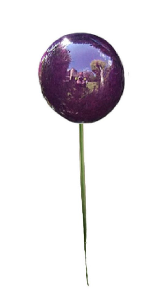 Jürgen Bocker - Gartenambiente Gartenstecker Rosenkugel Edelstahl violett lila Stab 80 cm Gartenstecker Beetstecker Bild 4