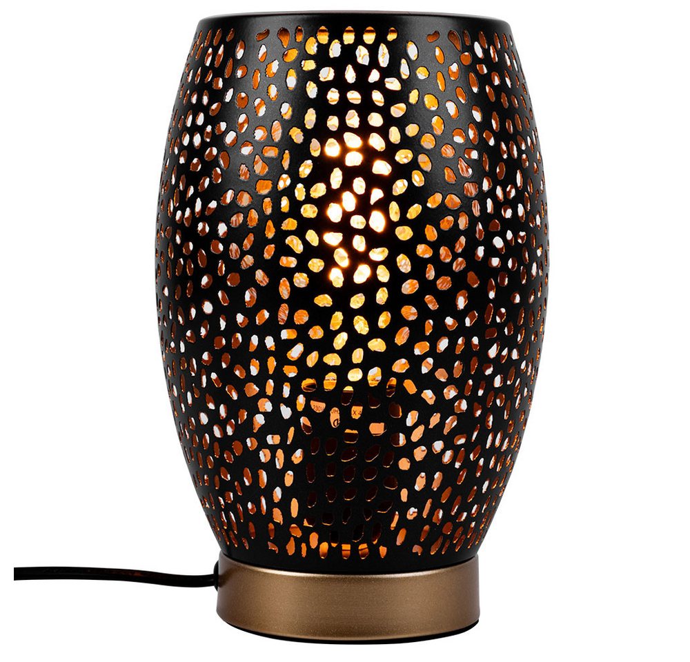 GLOBO LIGHTING Tischleuchte, Leuchtmittel nicht inklusive, Design Tisch Lampe Wohn Arbeits Zimmer Dekor Stanzungen Leuchte gold Bild 3